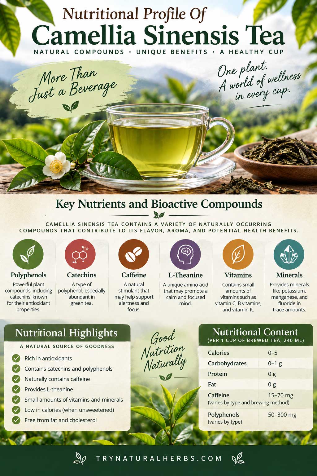 Camellia Sinensis Tea Infographic