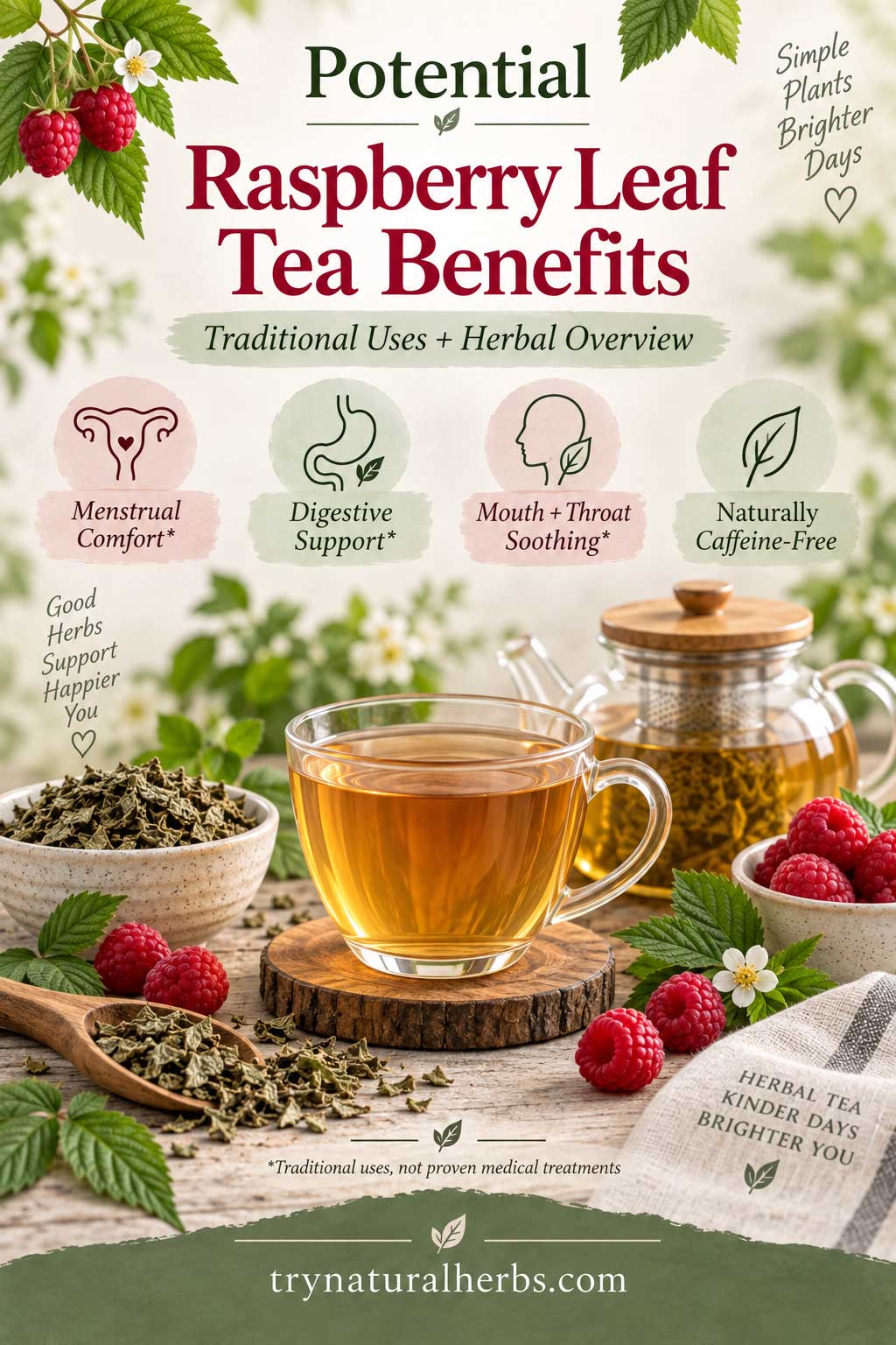 Raspberry Leaf Tea Benefits Infographic