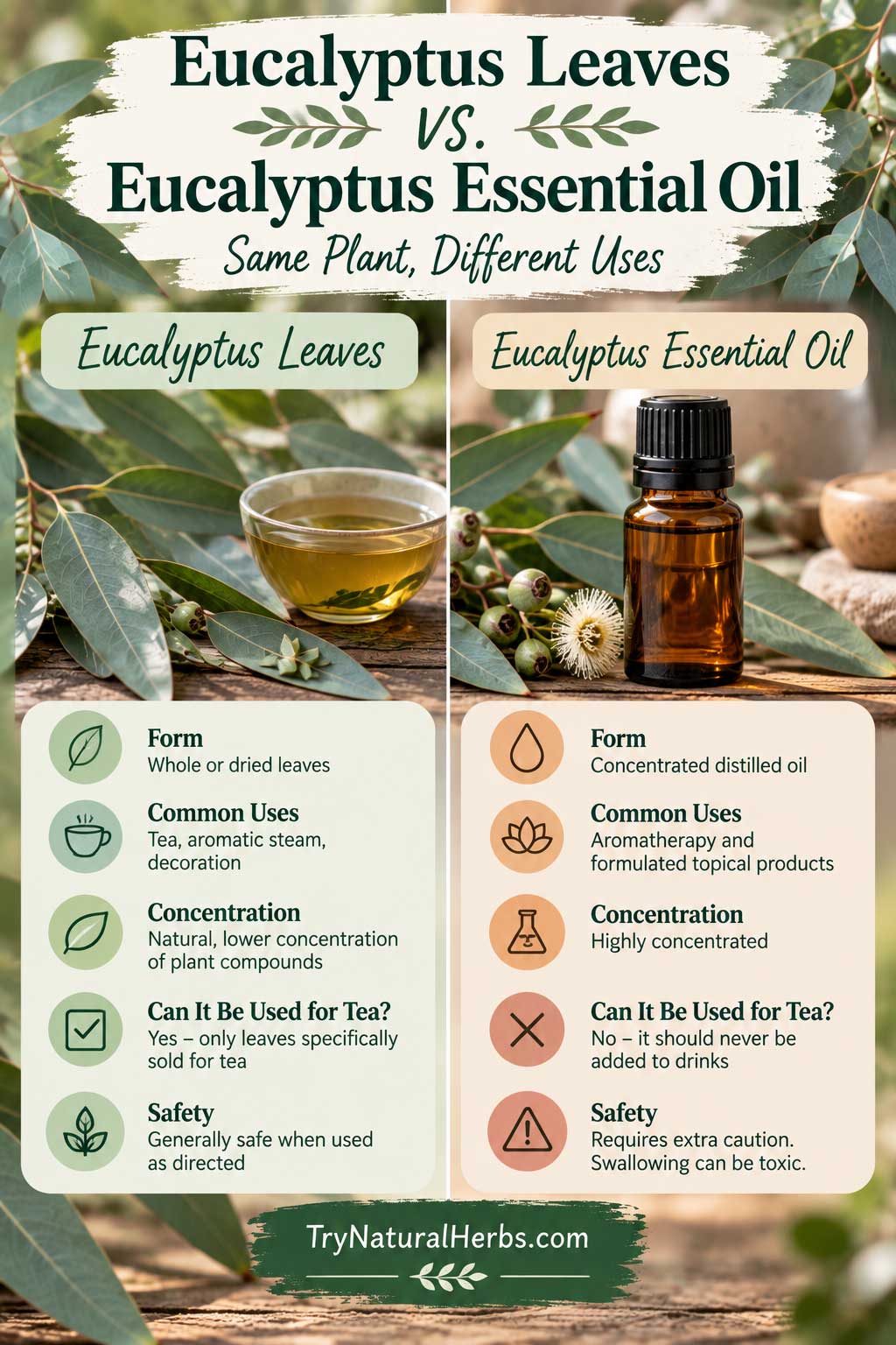 Eucalyptus Leaves vs Essential Oil