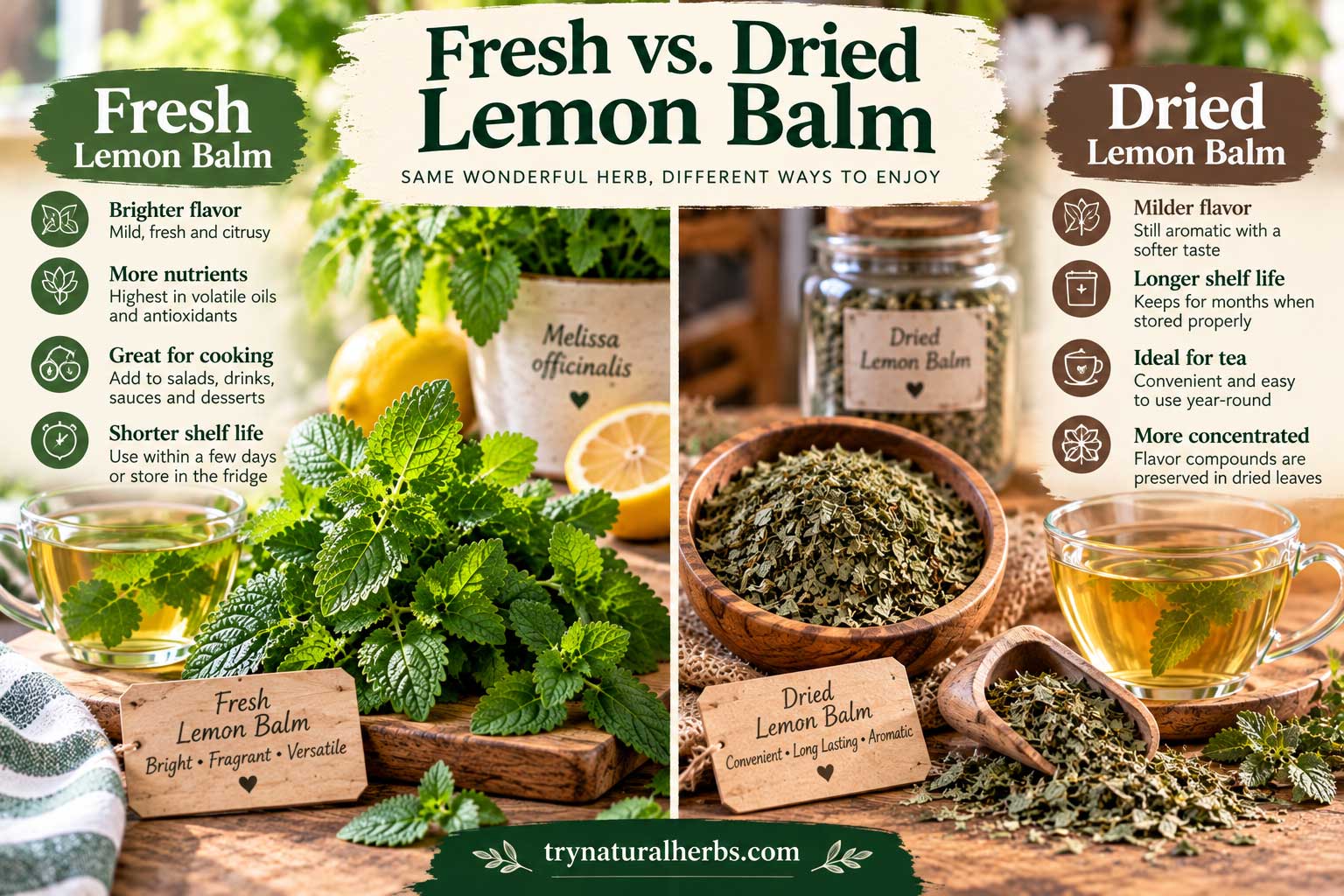 Fresh vs Dried Lemon Balm