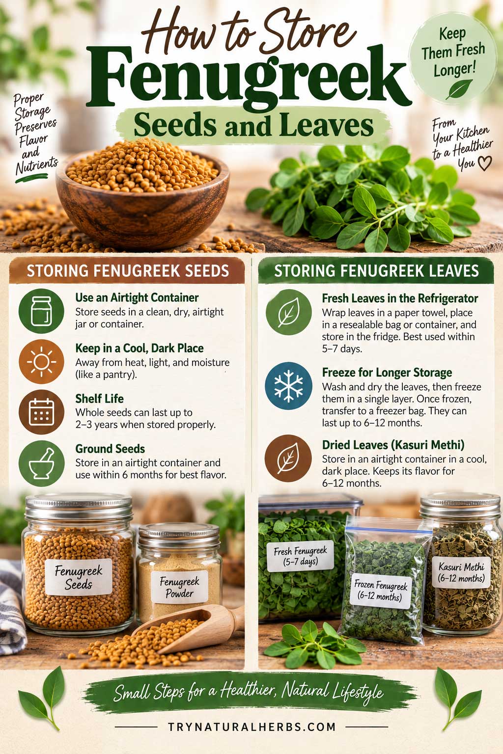 How to Store Fenugreek Seeds and Leaves