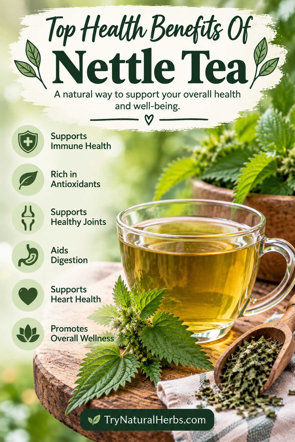 Nettle Tea Health Benefits Infographic