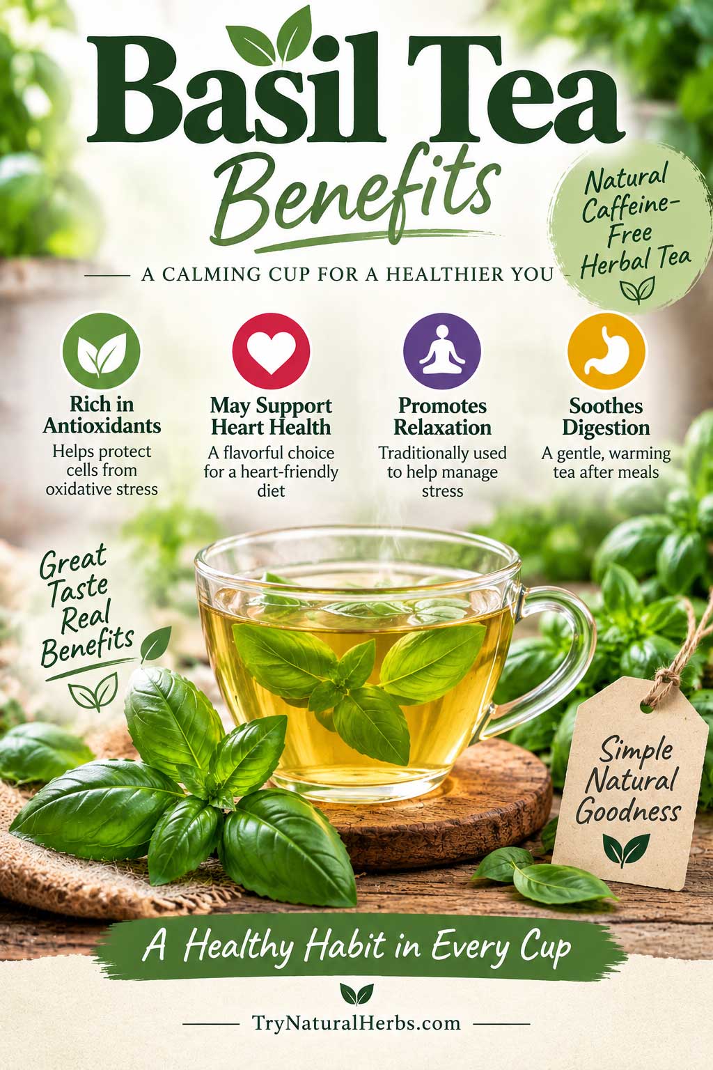 Basil Tea Benefits Infographic