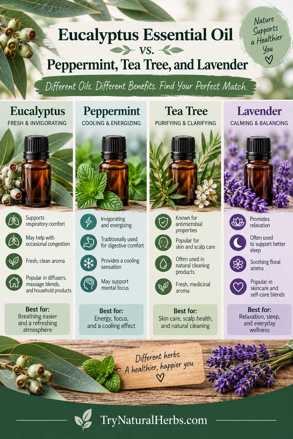 Essential Oil Benefits Comparison