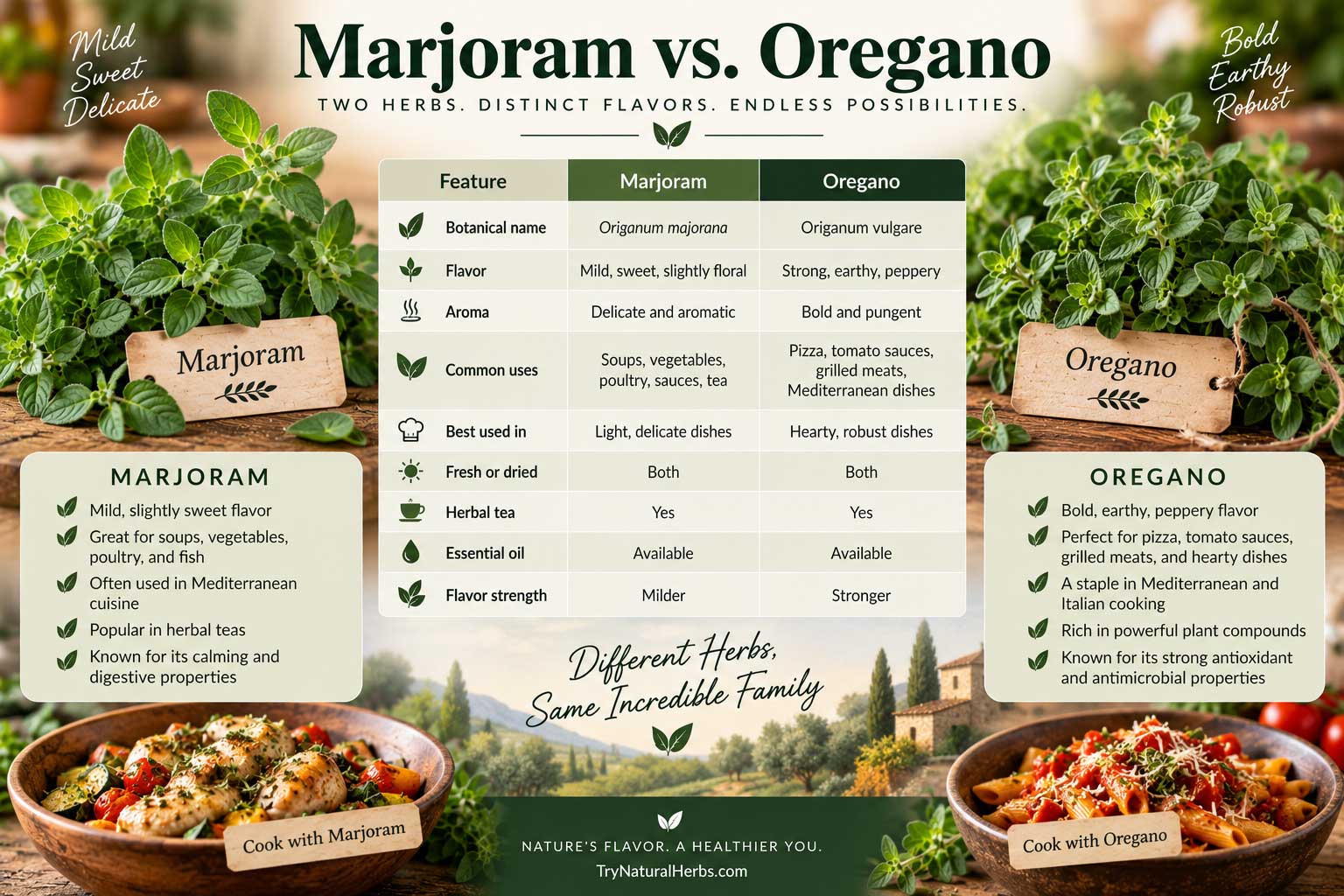 Marjoram vs Oregano Difference